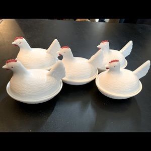 Vintage milk glass trinket dishes